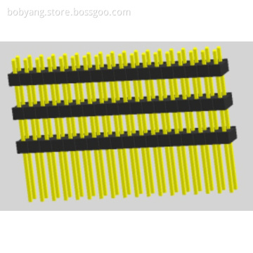 2.54mm Pin Header Dual Row Straight Triple Insulator